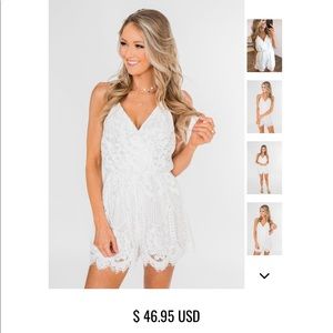 Ivory Lace Romper.